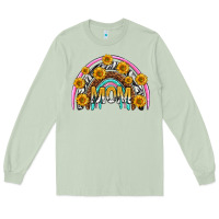 Matcha mom with sunflower rainbow mothers day Long Sleeve Tee - texasbilliewilder
