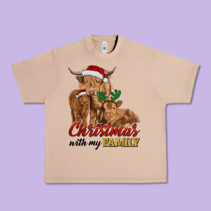 Cow And Calves Christmas With My Family Urban Heavy Tee Designed By Ranaportraitstore