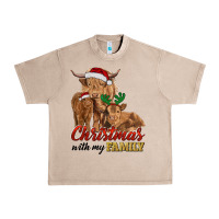 French Oak Cow and Calves Christmas with My Family Urban Heavy Tee - RanaPortraitStore