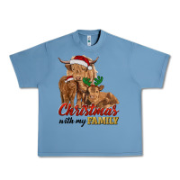 Pebble Blue Cow and Calves Christmas with My Family Urban Heavy Tee - RanaPortraitStore