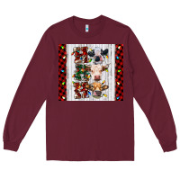 Burgundy ho ho ho christmas cow Long Sleeve Tee - RanaPortraitStore