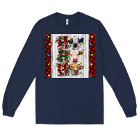Navy ho ho ho christmas cow Long Sleeve Tee - RanaPortraitStore