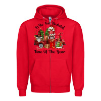Red its the most wonderful time of the year Zipper Hoodie - FaDigitalArtStudio