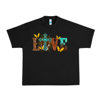 Black love with cross Urban Heavy Tee - texasbilliewilder