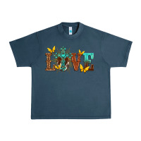 Midnight Navy love with cross Urban Heavy Tee - texasbilliewilder