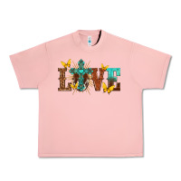 Salmon love with cross Urban Heavy Tee - texasbilliewilder