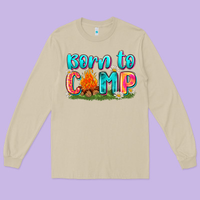 Born To Camp Long Sleeve Tee Designed By Zillion Design Studio