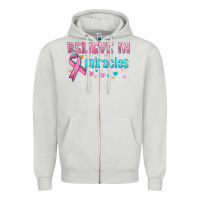 Dove Grey believe in miracles with ribbon Zipper Hoodie - HRA Design Shop