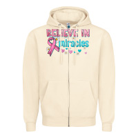 Sandshell believe in miracles with ribbon Zipper Hoodie - HRA Design Shop