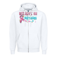 White believe in miracles with ribbon Zipper Hoodie - HRA Design Shop