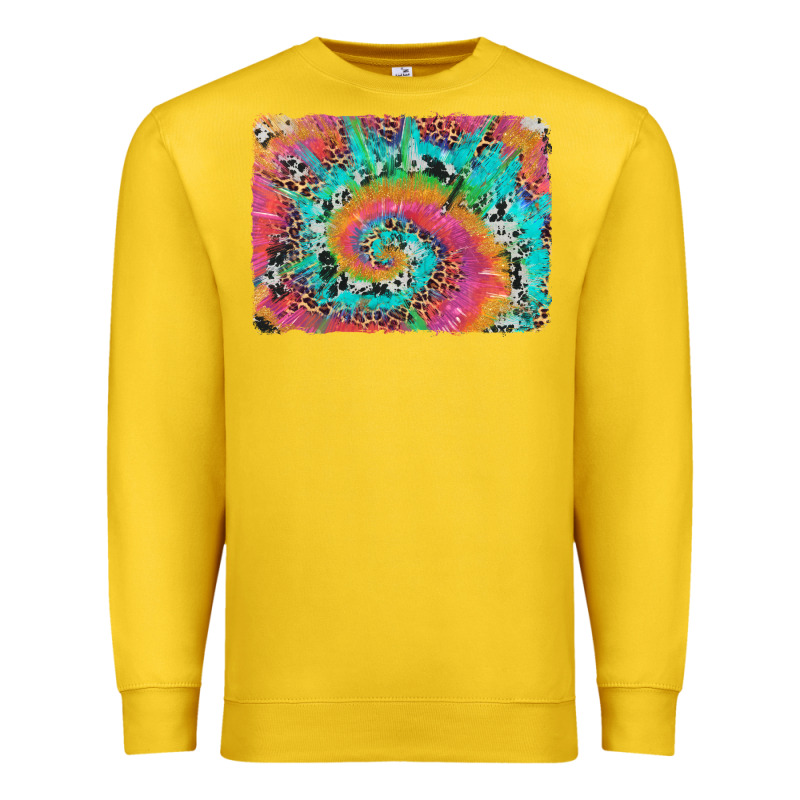 Tie Dye Leopard Cowhide Glitter Background Premium Sweatshirt by Artiststas | Teevron