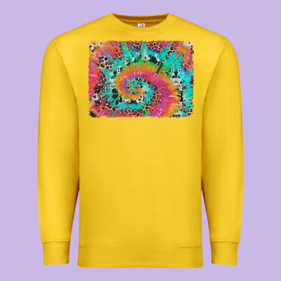 Tie Dye Leopard Cowhide Glitter Background Premium Sweatshirt Designed By Artiststas