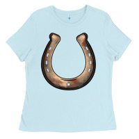 Baby Blue western horseshoe Ladies Tee - BarkalooDesign