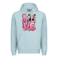 Blue Mist love cow valentine's day Premium Hoodie - MaliasSmallBusiness
