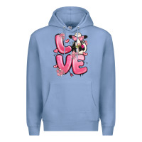 Colony Blue love cow valentine's day Premium Hoodie - MaliasSmallBusiness