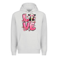 Dove Grey love cow valentine's day Premium Hoodie - MaliasSmallBusiness