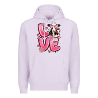 Lilac love cow valentine's day Premium Hoodie - MaliasSmallBusiness