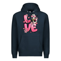 Navy love cow valentine's day Premium Hoodie - MaliasSmallBusiness