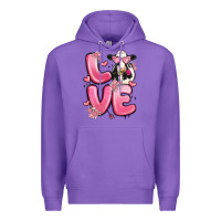 Purple love cow valentine's day Premium Hoodie - MaliasSmallBusiness