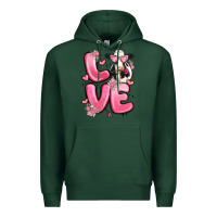 Sports Green love cow valentine's day Premium Hoodie - MaliasSmallBusiness