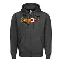 Charcoal Heather Let's Get Spooky Zipper Hoodie - CowhideDigitalArt