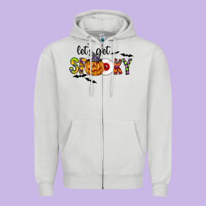 Let's Get Spooky Zipper Hoodie Designed By Cowhidedigitalart