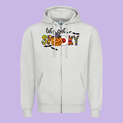 Let's Get Spooky Zipper Hoodie Designed By Cowhidedigitalart