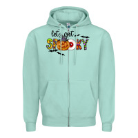 Seafoam Let's Get Spooky Zipper Hoodie - CowhideDigitalArt