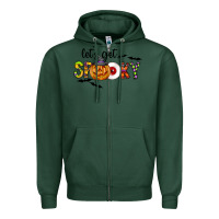 Sports Green Let's Get Spooky Zipper Hoodie - CowhideDigitalArt