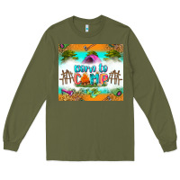 Army Green born to camp Long Sleeve Tee - Zillion Design Studio