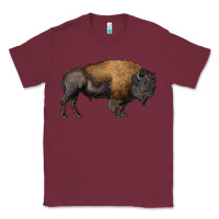 Burgundy american bison body Classic Tee - RanaPortraitStore