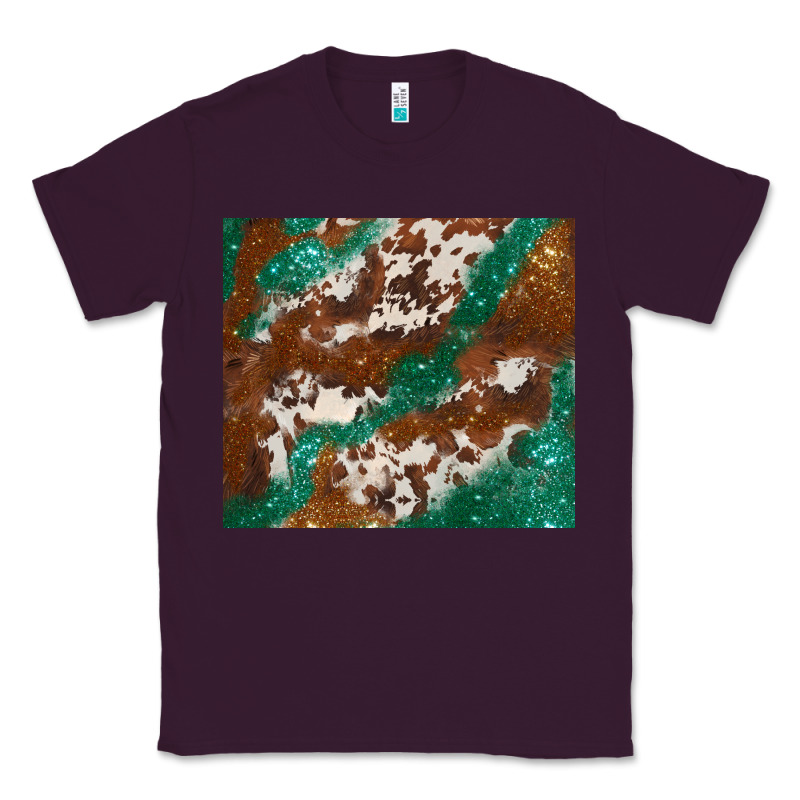 Brown Cowhide Glitter Classic Tee by BarkalooDesign | Teevron