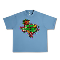 Pebble Blue merry Christmas y'all Texas map Urban Heavy Tee - BarkalooDesign