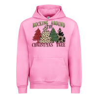 Fuchsia Pink rocking around the christmas tree Urban Hoodie - MaliasSmallBusiness
