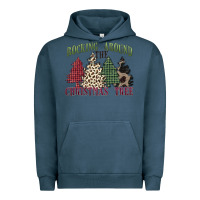 Pigment Midnight Navy rocking around the christmas tree Urban Hoodie - MaliasSmallBusiness