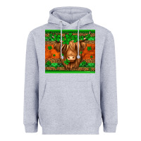 Heather Grey st patricks day long haired cow Heavyweight Hoodie - Jasminsmagicworld