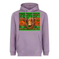 Lavender st patricks day long haired cow Heavyweight Hoodie - Jasminsmagicworld