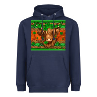 Navy st patricks day long haired cow Heavyweight Hoodie - Jasminsmagicworld