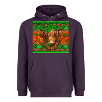 Plum st patricks day long haired cow Heavyweight Hoodie - Jasminsmagicworld