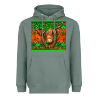 Sage st patricks day long haired cow Heavyweight Hoodie - Jasminsmagicworld