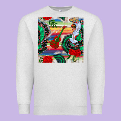 Flamenco Dancer Seamless Pattern Premium Sweatshirt Designed By Bundleandbundleshop
