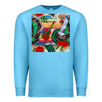 Ocean Blue flamenco dancer seamless pattern Premium Sweatshirt - BundleAndBundleShop