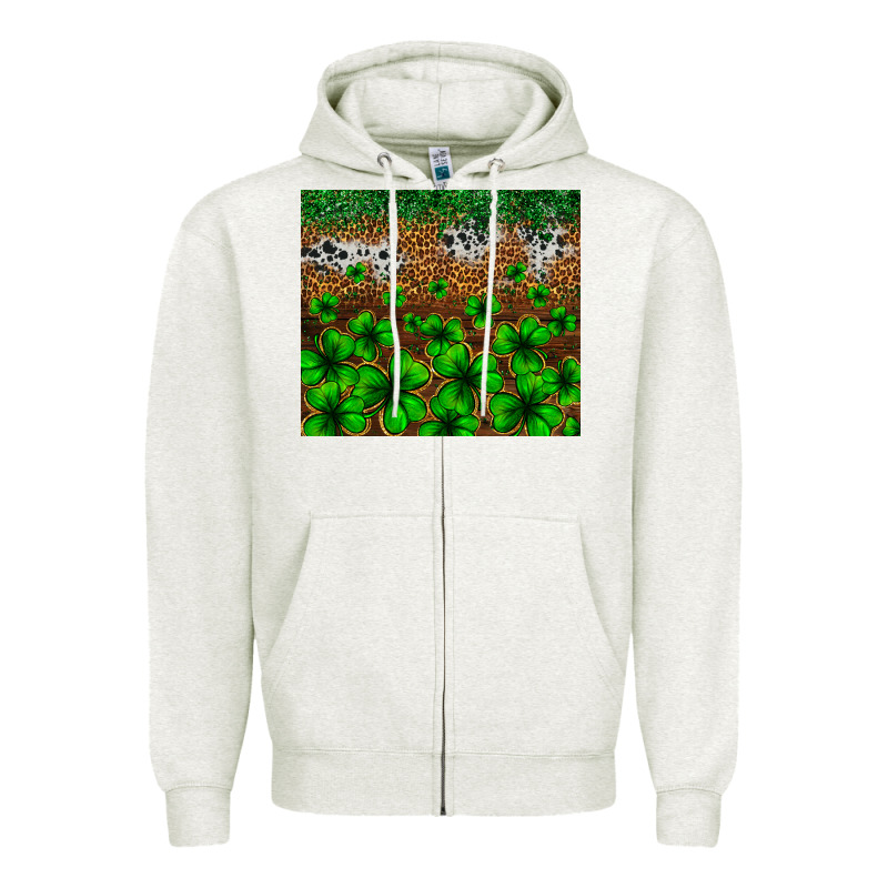 St. Patrick's Day Leopard Cowhide Tumbler Zipper Hoodie by Neo Western | Teevron