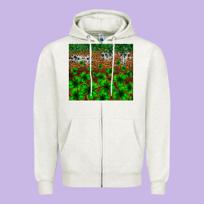 St. Patrick's Day Leopard Cowhide Tumbler Zipper Hoodie Designed By Neo Western