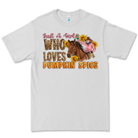 Dove Grey Just A Girl Who Loves Pumpkin Spice Cowgirl Premium Tee - Artiststas