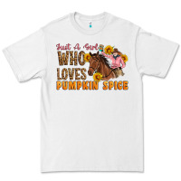 White Just A Girl Who Loves Pumpkin Spice Cowgirl Premium Tee - Artiststas