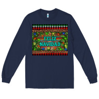 Navy feliz navidad Long Sleeve Tee - RanaPortraitStore