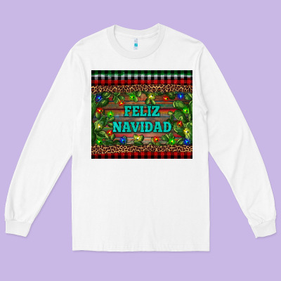 Feliz Navidad Long Sleeve Tee Designed By Ranaportraitstore