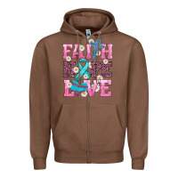 Chestnut faith hope love  cross and ribbon Zipper Hoodie - HRA Design Shop