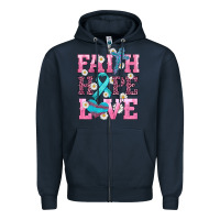 Navy faith hope love  cross and ribbon Zipper Hoodie - HRA Design Shop